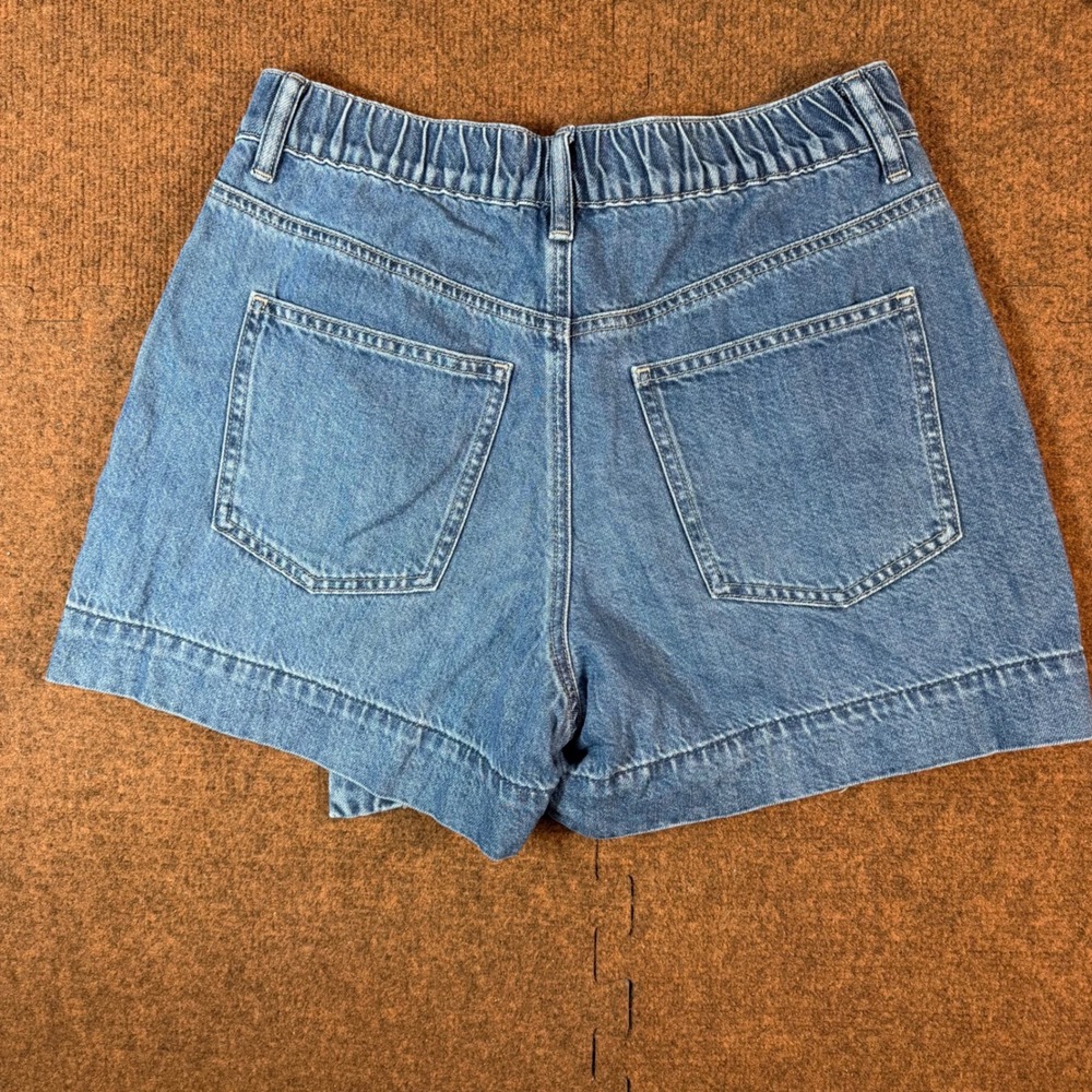 A+ Uniqlo Denim Skort Medium Wash Wrap Front Elastic Back 221-477522 Blue Size M - Picture 2 of 7